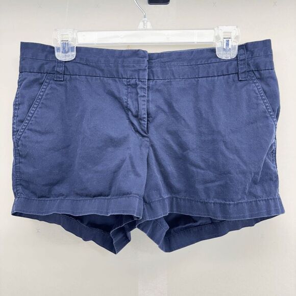 J CREW Chino Broken-In Womens Blue Two Pocket Shorts Size 6 EUC - Picture 1 of 3